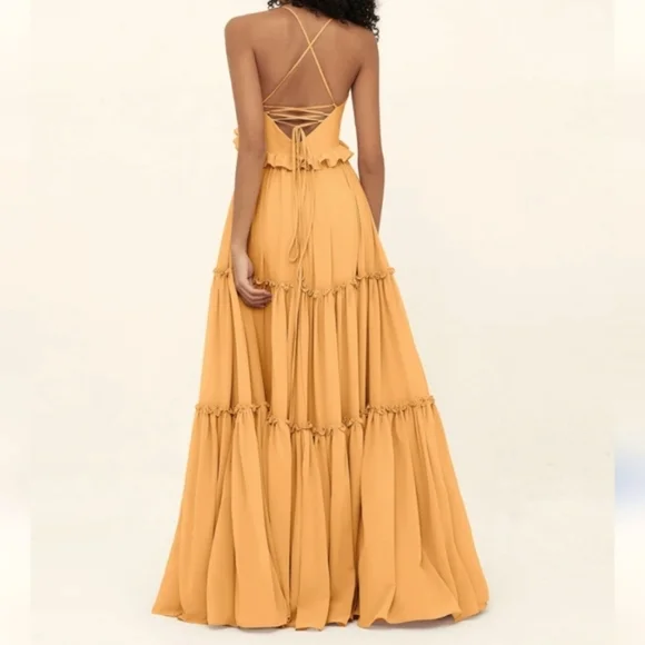 slim fit dress slacks Shop Harvest Gold Crocheted Maxi Dress